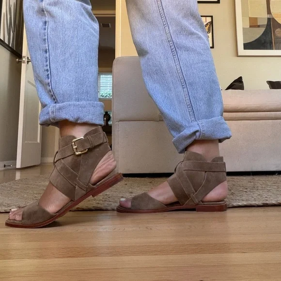 Vince Camuto Brown Suede Sandals - Picture 2 of 3